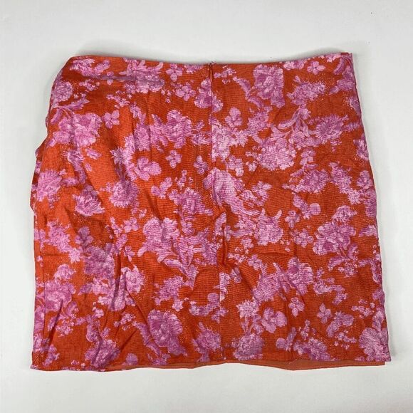 Do + Be Womens Mini Skirt Miami Gardens Wrap Floral Red Orange Size Large Beach - Picture 5 of 6